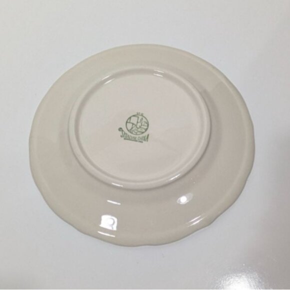 Syracuse China Black Yellow Beige Floral Dinner Plate Vintage - Picture 8 of 9